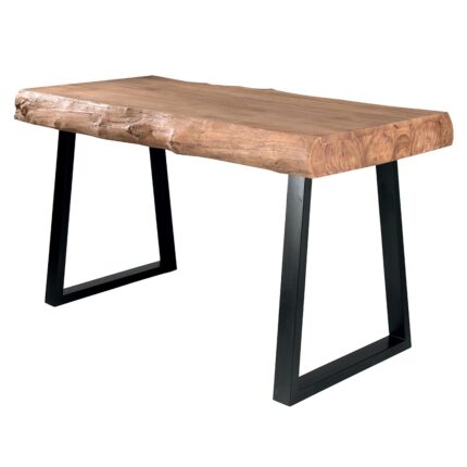 Table haute KOLN en teck et métal